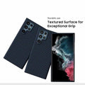 Carbon Fiber Texture Soft Coating Hard Phone Back Case for Samsung Galaxy - Ktusu