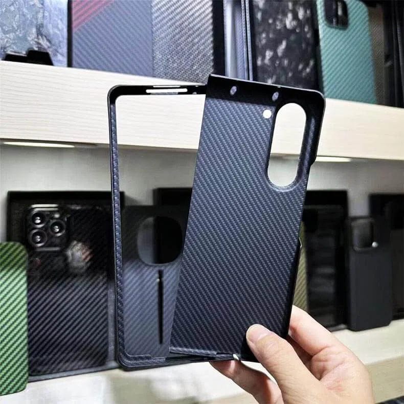 Carbon Fiber Texture Hard Phone Back Case for Samsung Galaxy Z Fold - Ktusu