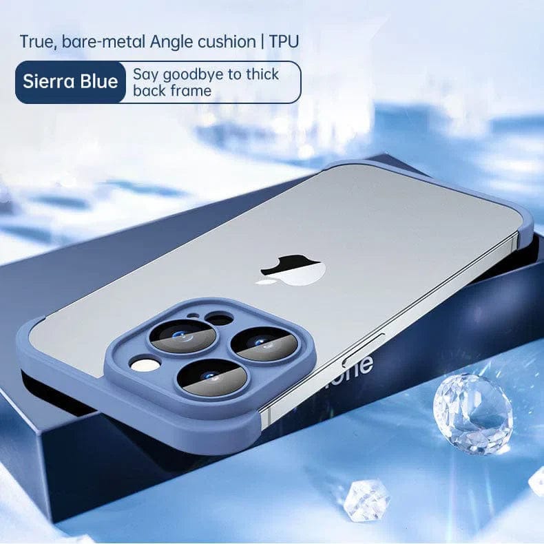 Real Bare Corner Pad Bordeless TPU Camera Lens Protection Phone Case for Apple iPhone - Ktusu