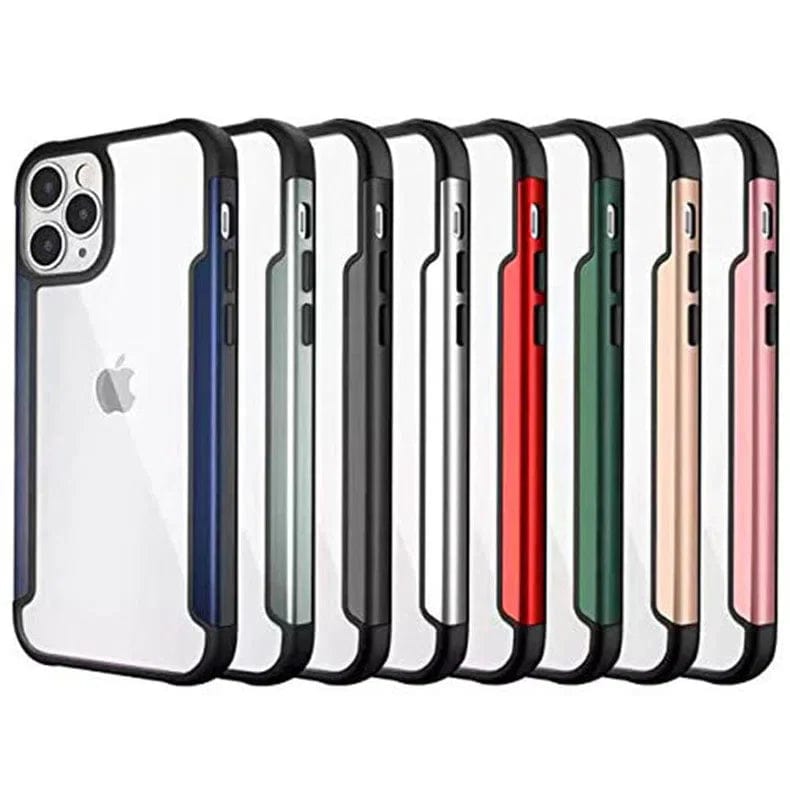 Aluminum Alloy Metal Edge Transparent Phone Back Case for Apple iPhone - Ktusu