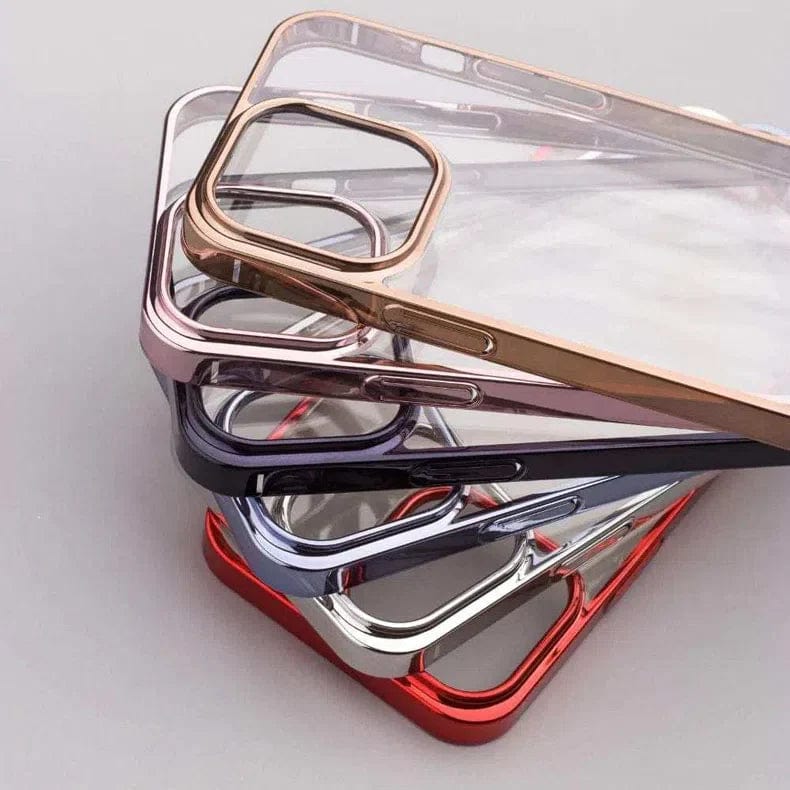 iShock Ultra Thin Transparent Shiny Metallic Looking Bumper Phone Back Case for Apple iPhone - Ktusu