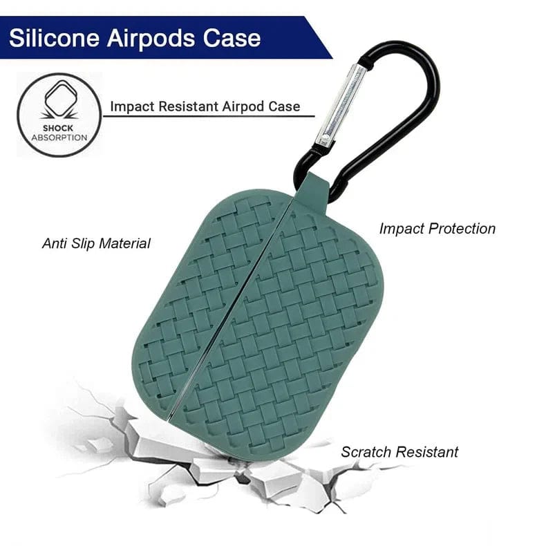 Woven Pattern Silicone Soft Case for Apple Airpods - Ktusu