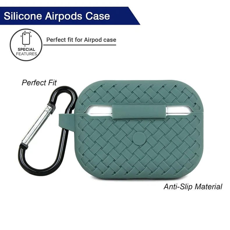 Woven Pattern Silicone Soft Case for Apple Airpods - Ktusu