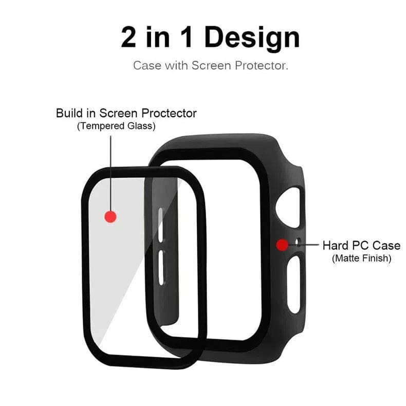 Matte Protective Watch Case with in-build Glass for iWatch - Ktusu