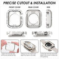 Dual Rhinestone Frame Hard PC Built-in Glass Screen Protector Watch Case for iWatch - Ktusu