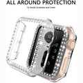 Dual Rhinestone Frame Hard Slim 360 Degree Body Bumper for iWatch - Ktusu