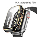 Glossy Chrome Hard PC Built-in Glass Screen Protector Watch Case for iWatch - Ktusu