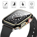 Glossy Chrome Hard PC Built-in Glass Screen Protector Watch Case for iWatch - Ktusu