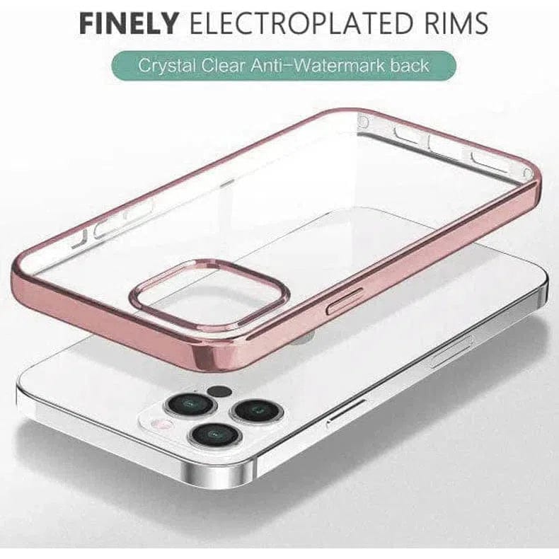 iShock Ultra Thin Transparent Shiny Metallic Looking Bumper Phone Back Case for Apple iPhone - Ktusu