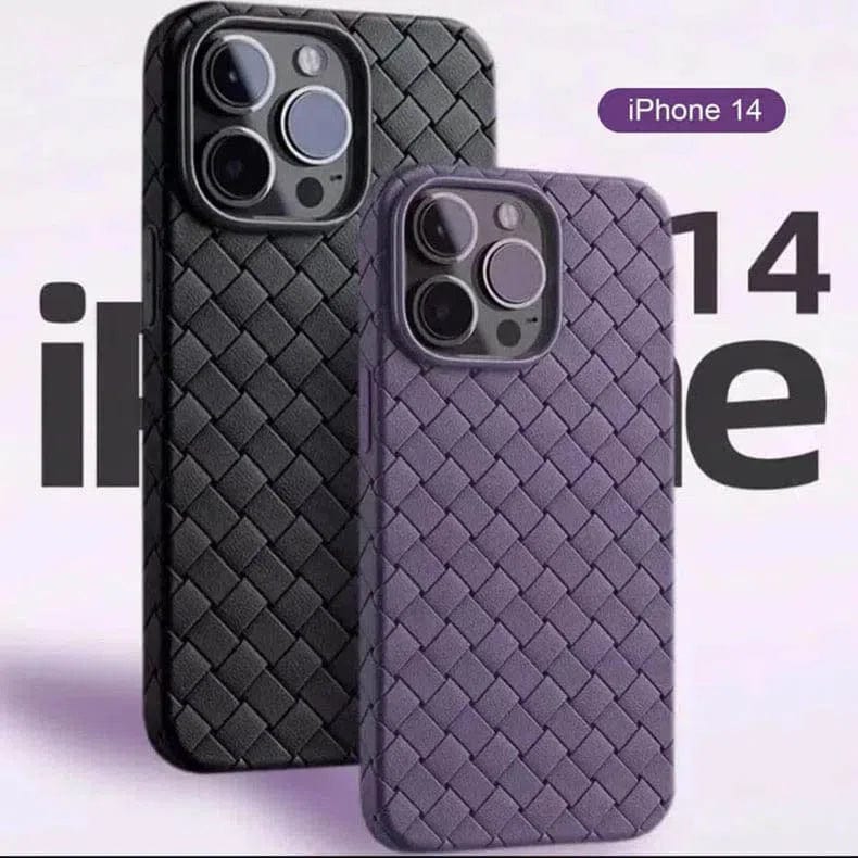 Luxury Weave Breathable Matte Silicone Soft Grid Phone Back Case for Apple iPhone - Ktusu