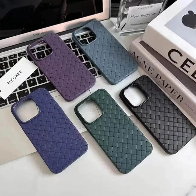 Luxury Weave Breathable Matte Silicone Soft Grid Phone Back Case for Apple iPhone - Ktusu