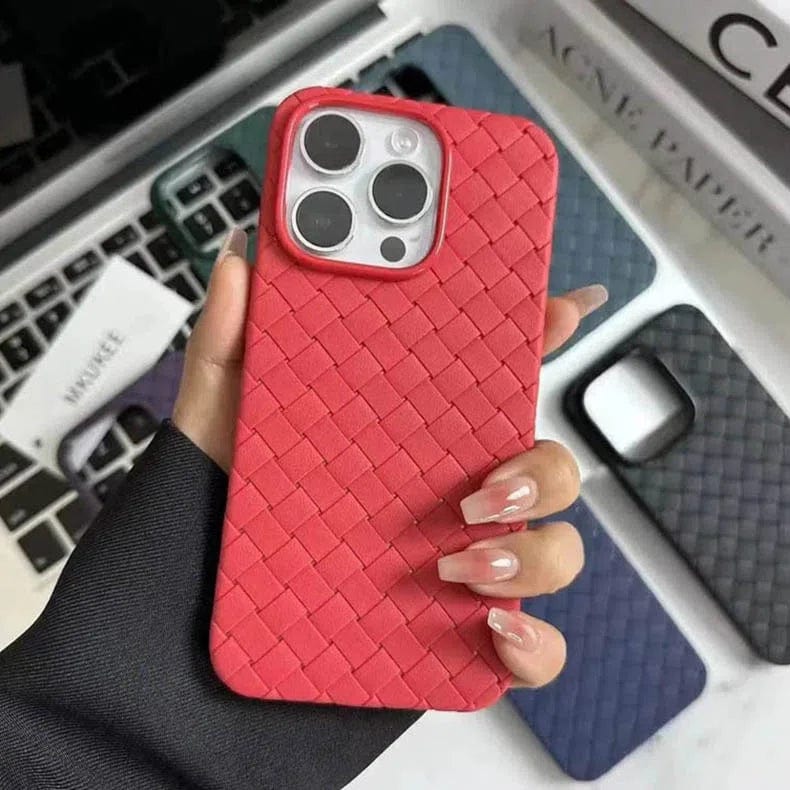 Luxury Weave Breathable Matte Silicone Soft Grid Phone Back Case for Apple iPhone - Ktusu