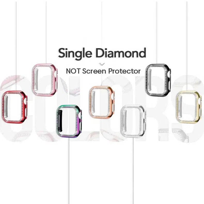 Single Rhinestone Frame Hard Slim 360 Degree Body Bumper for iWatch - Ktusu