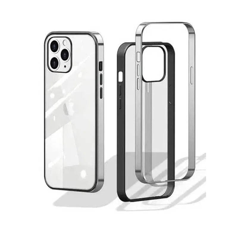 Square Electroplated Transparent Hard Phone Back Case for Apple iPhone - Ktusu