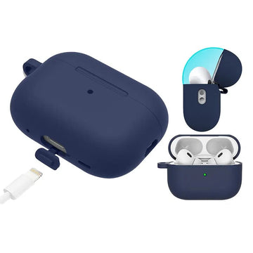 Liquid Silicone Soft Skin with front LED visible Case for Apple Airpods - Ktusu