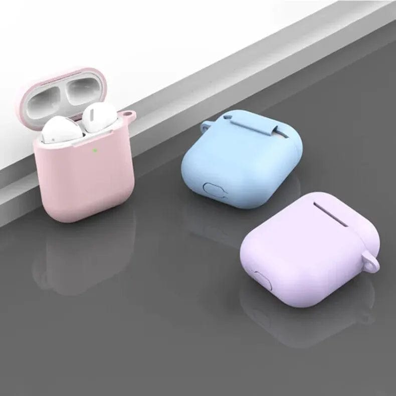 Liquid Silicone Soft Skin with front LED visible Case for Apple Airpods - Ktusu