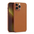 Electroplating Leather Texture TPU Edge Hard Phone Back Case for Apple iPhone - Ktusu