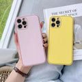 Electroplating Leather Texture TPU Edge Hard Phone Back Case for Apple iPhone - Ktusu