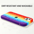 Rainbow Color Liquid Silicone Slim Soft Touch Phone Back Case for Apple iPhone - Ktusu