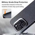 Real Aramid Carbon Fiber Magsafe TPU Edge Phone Case for Apple iPhone - Ktusu