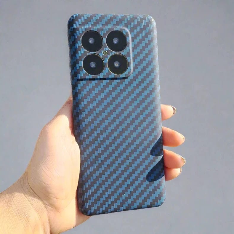 Carbon Fiber Texture hard slim Phone Back case for OnePlus OnePlus 10 Pro / Blue - Ktusu