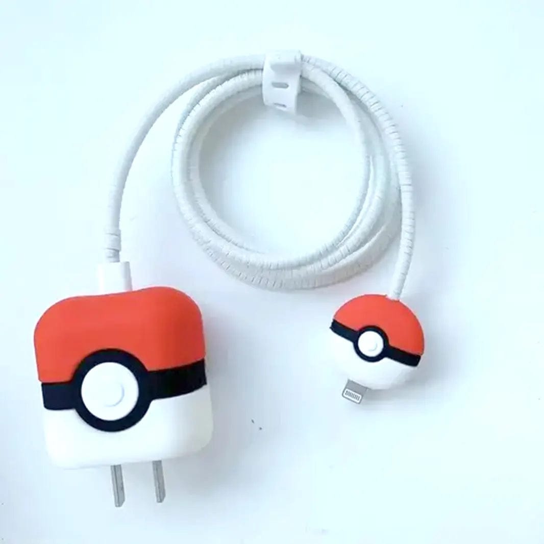 3D Silicone Case Cover for Apple Charger 18-20W with Spiral Cable Pokemon - Ktusu