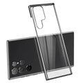 iShock Thin Transparent Shiny Metallic Looking Bumper Phone Back Case for Samsung Galaxy Samsung S23 / Black - Ktusu