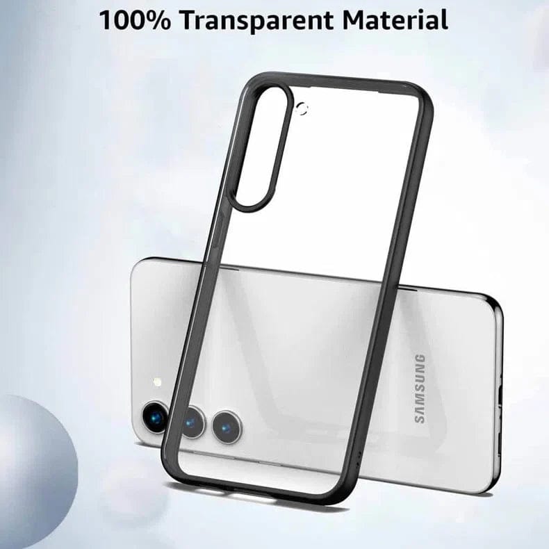 Crystal Clear Glossy Hybrid Matte Bumper Hard Phone Back Case for Samsung Galaxy Samsung S23 Plus / Black - Ktusu