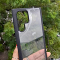 Crystal Clear Glossy Hybrid Matte Bumper Hard Phone Back Case for Samsung Galaxy Samsung S23 Ultra / Black - Ktusu