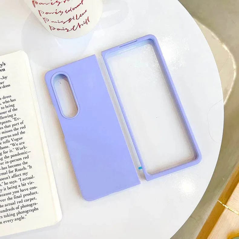 Liquid Silicone Soft Touch Feel hard Phone Back Case for Samsung Galaxy Z Fold Samsung Z Fold4 / Lavender Blue - Ktusu