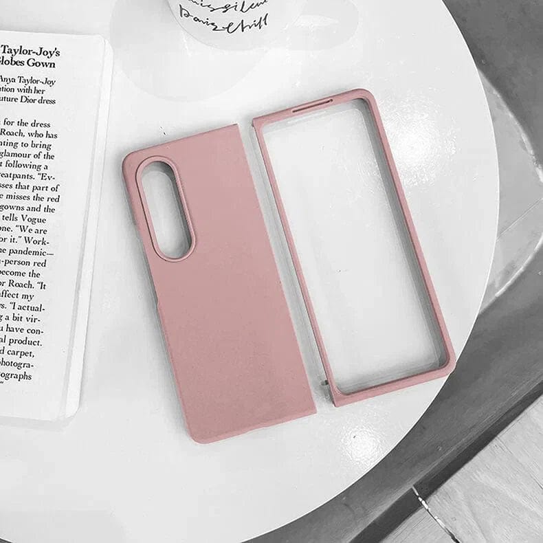 Liquid Silicone Soft Touch Feel hard Phone Back Case for Samsung Galaxy Z Fold Samsung Z Fold4 / Peach - Ktusu