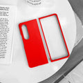 Liquid Silicone Soft Touch Feel hard Phone Back Case for Samsung Galaxy Z Fold Samsung Z Fold4 / Red - Ktusu