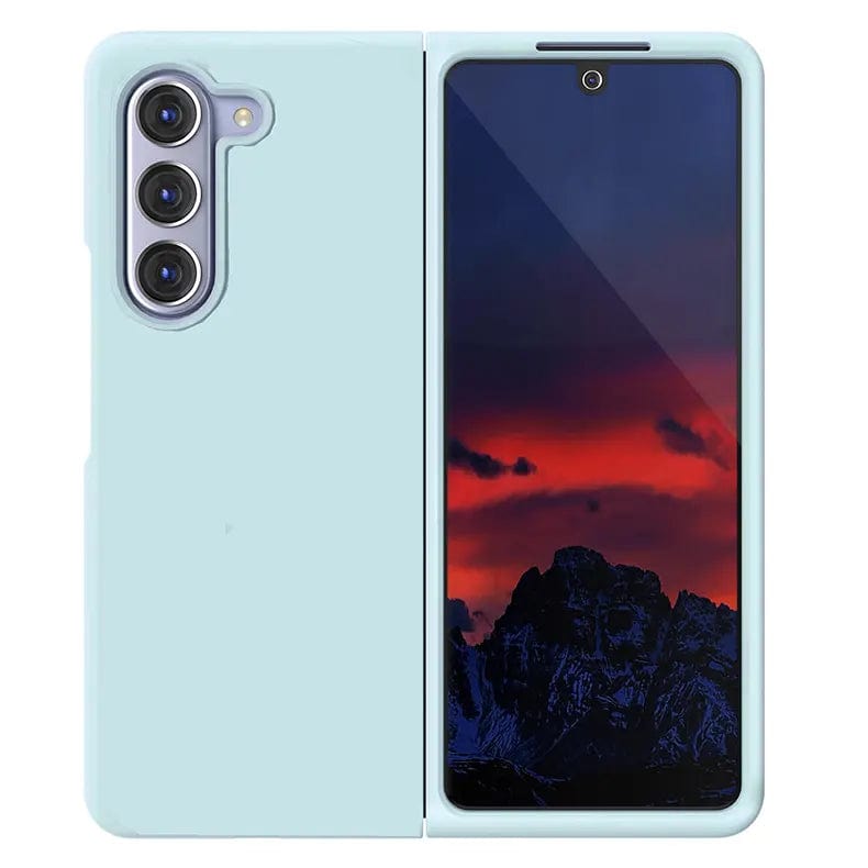 Liquid Silicone Soft Touch Feel hard Phone Back Case for Samsung Galaxy Z Fold Samsung Z Fold5 / Mint Blue - Ktusu