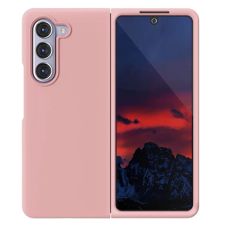 Liquid Silicone Soft Touch Feel hard Phone Back Case for Samsung Galaxy Z Fold Samsung Z Fold5 / Peach - Ktusu