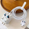 3D Silicone Case Cover for Apple Charger 18-20W with Spiral Cable White Dragon - Ktusu