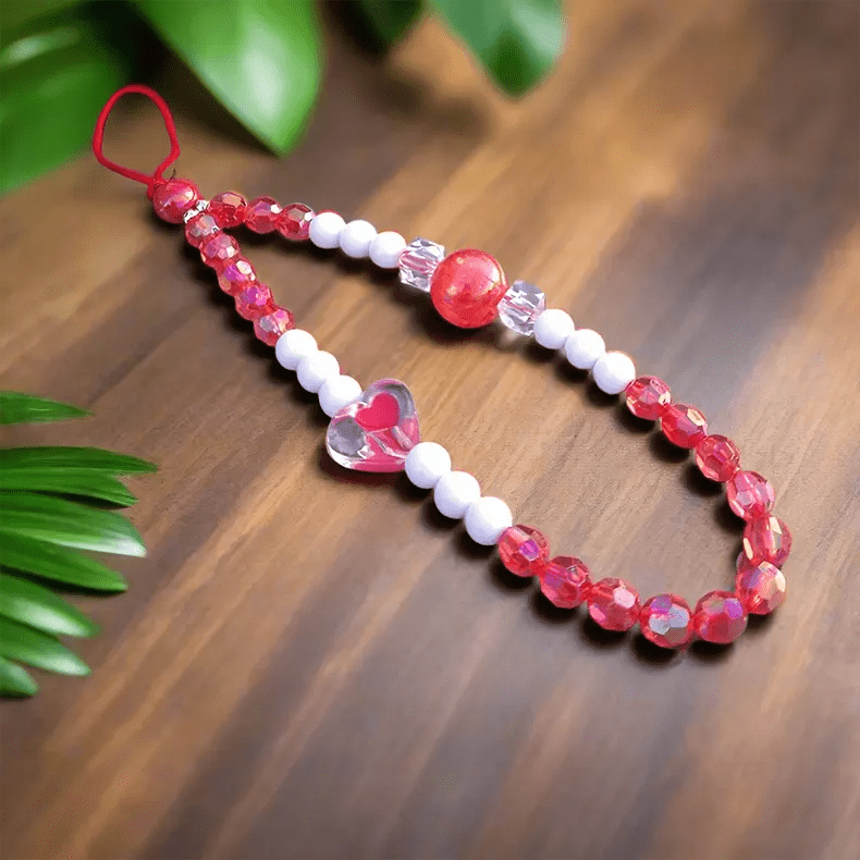 Phone Charm Strap String, Acrylic Beaded, Phone Keychain Phone Wrist Strap Indie Aesthetic Phone Chain Bracelet Accessory for Women Teen Girls Design 23 - Ktusu