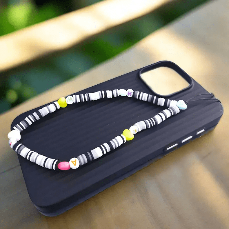 Phone Charm Strap String, Acrylic Beaded, Phone Keychain Phone Wrist Strap Indie Aesthetic Phone Chain Bracelet Accessory for Women Teen Girls - Ktusu