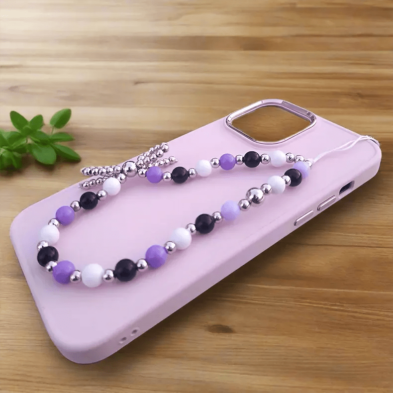 Phone Charm Strap String, Acrylic Beaded, Phone Keychain Phone Wrist Strap Indie Aesthetic Phone Chain Bracelet Accessory for Women Teen Girls - Ktusu