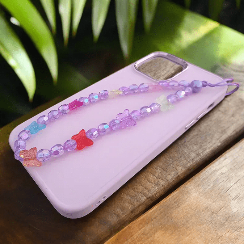 Phone Charm Strap String, Acrylic Beaded, Phone Keychain Phone Wrist Strap Indie Aesthetic Phone Chain Bracelet Accessory for Women Teen Girls - Ktusu