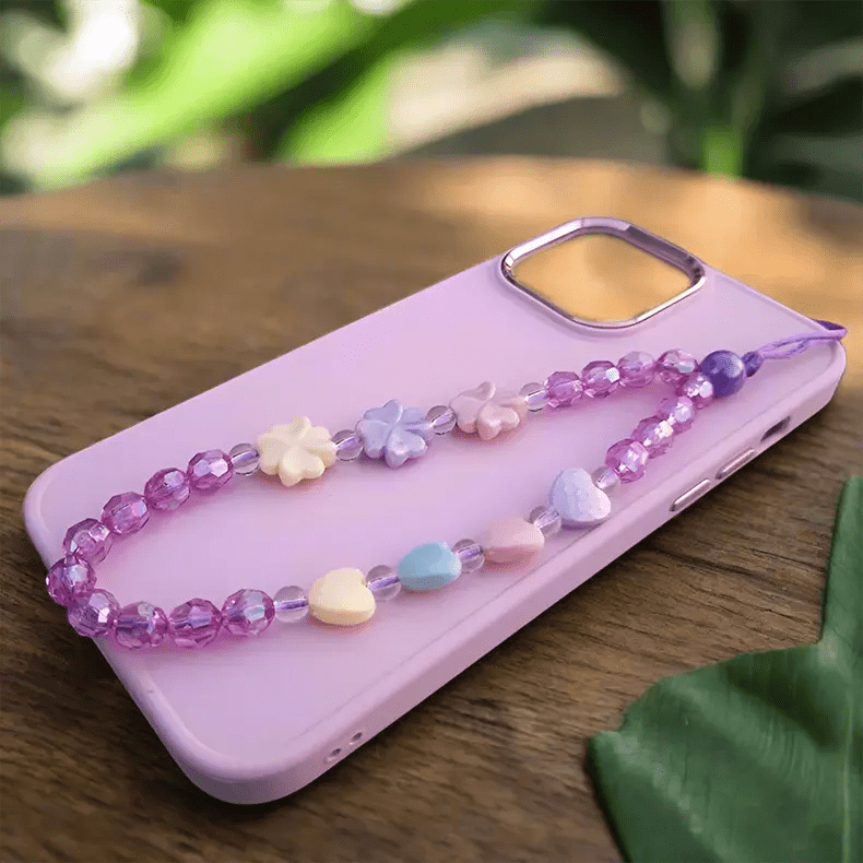 Phone Charm Strap String, Acrylic Beaded, Phone Keychain Phone Wrist Strap Indie Aesthetic Phone Chain Bracelet Accessory for Women Teen Girls - Ktusu