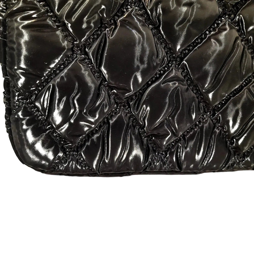 Checkered Puffy Soft Leather Zipper Laptop Sleeve & Handbag