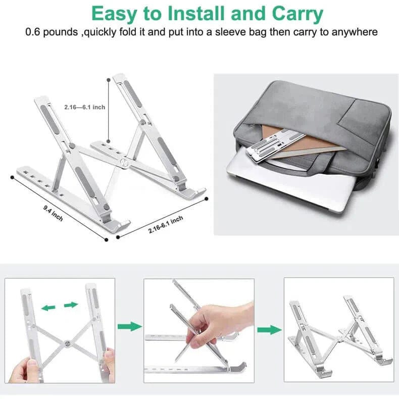 Classic Laptop Stand Built-in Foldable Legs 7 Step Adjustment