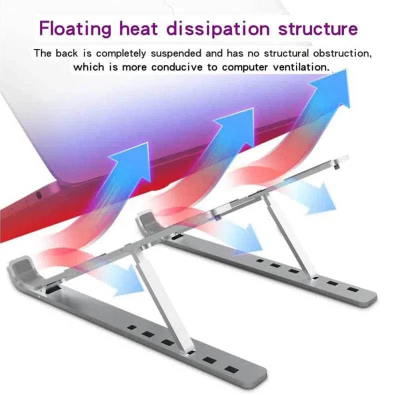 Classic Laptop Stand Built-in Foldable Legs 7 Step Adjustment