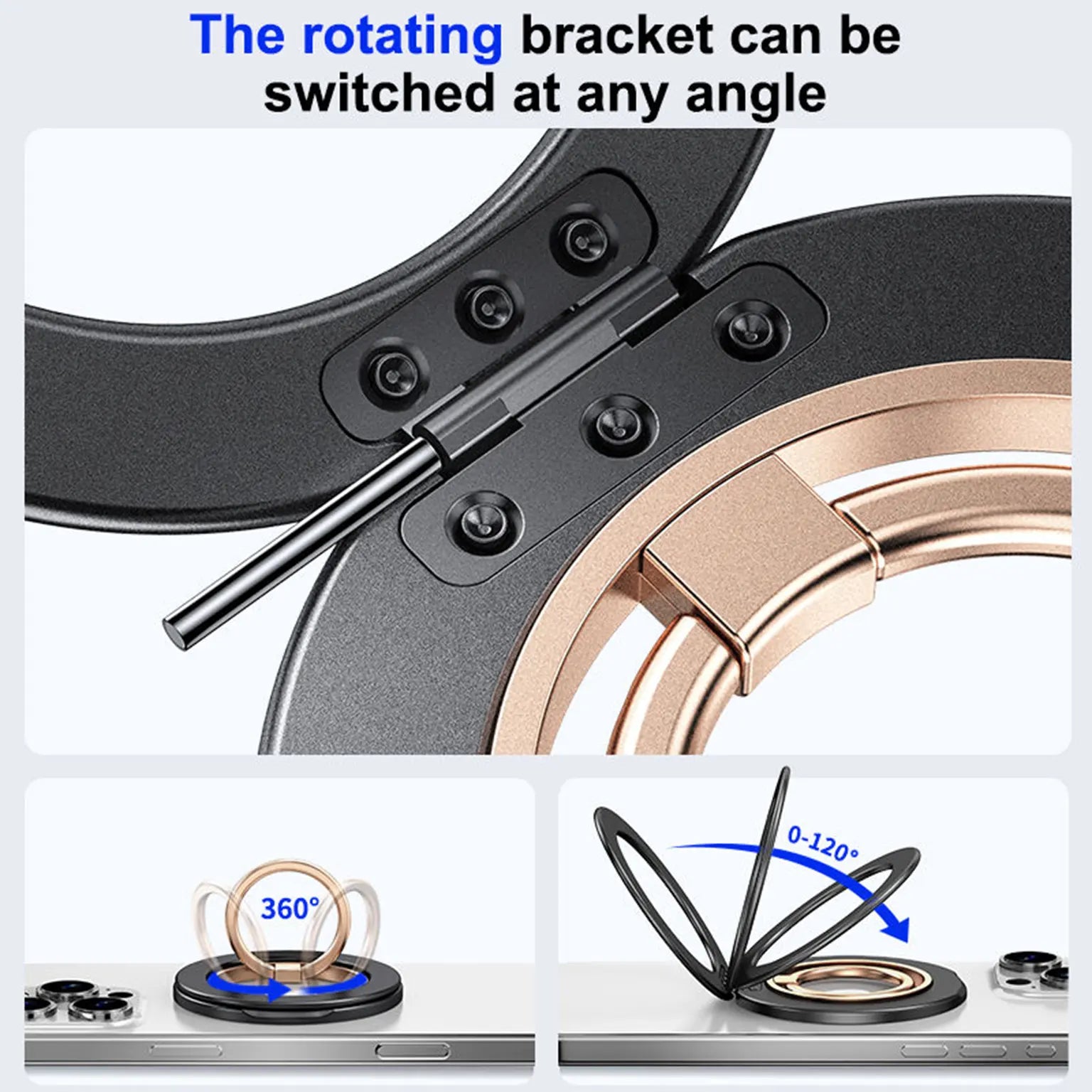 Contrast Color Dual MagSafe Magnetic Ring Grip for Magsafe Function Built in Cases