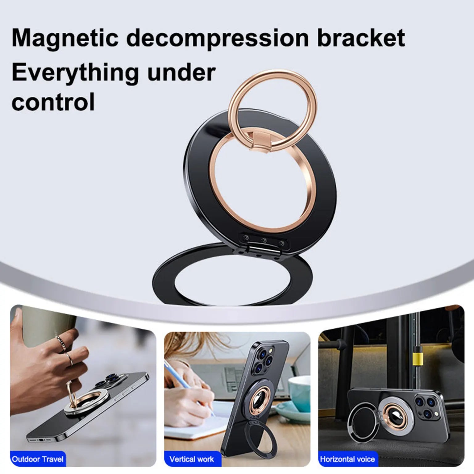 Contrast Color Dual MagSafe Magnetic Ring Grip for Magsafe Function Built in Cases