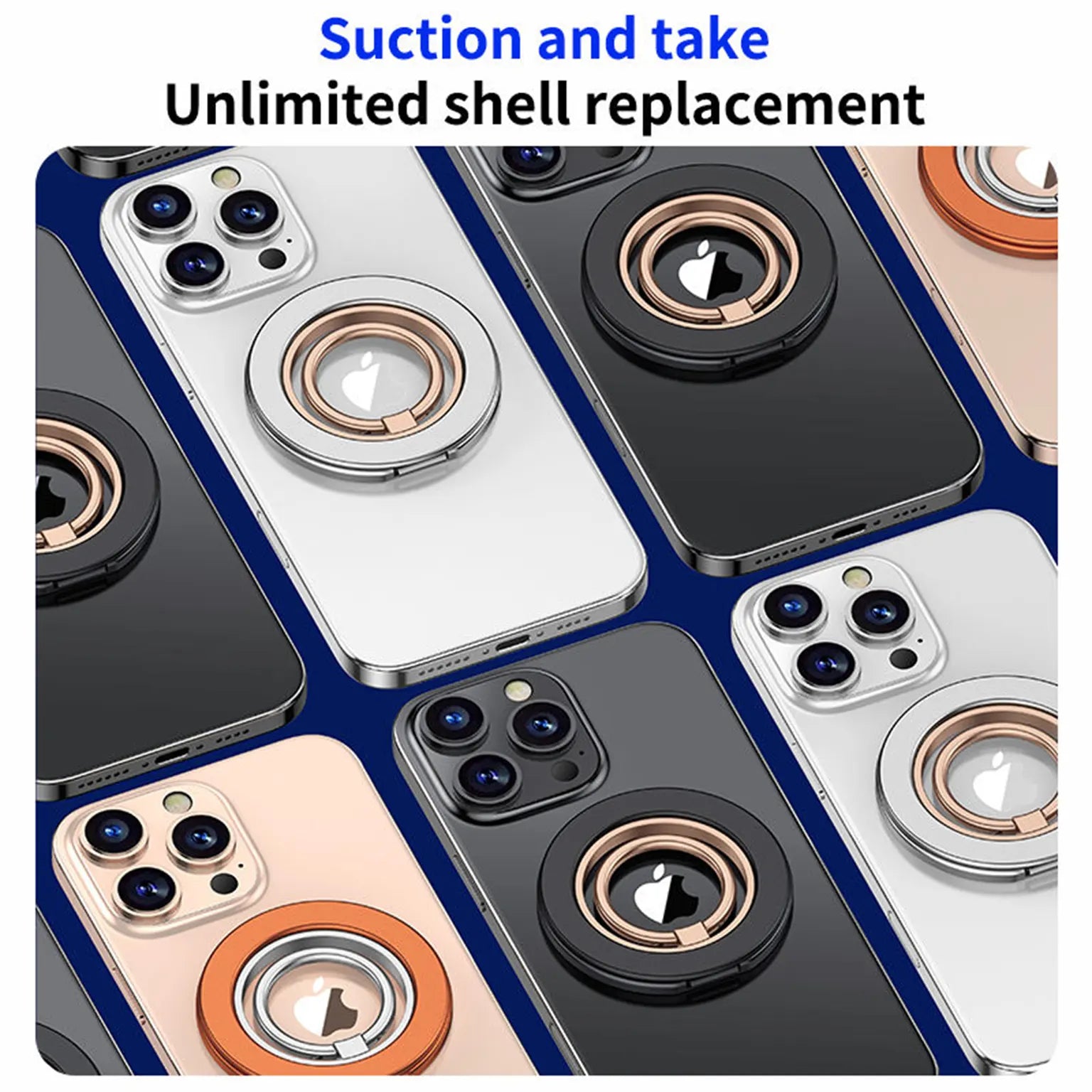 Contrast Color Dual MagSafe Magnetic Ring Grip for Magsafe Function Built in Cases
