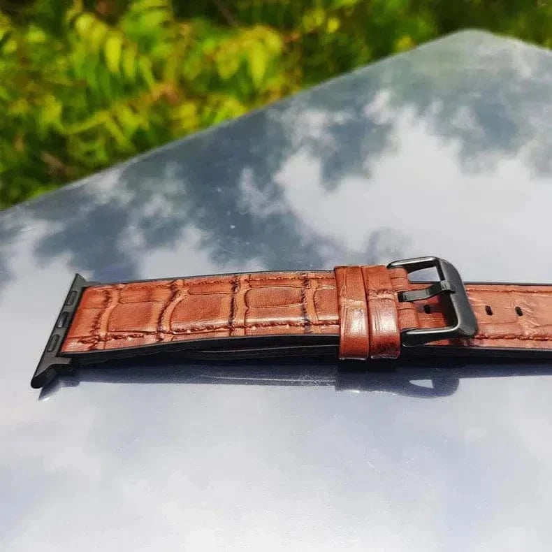 Crocodile Leather Texture Silicone Band for Apple Watch 38 | 40 | 41 | 42mm S10