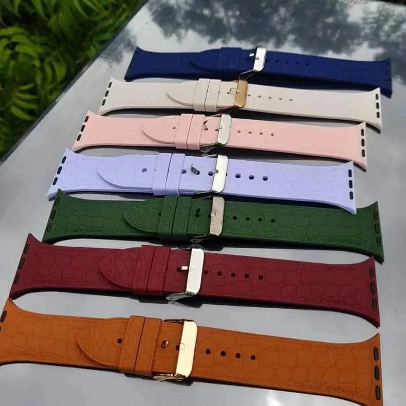 Crocodile Texture Silicone Soft Band for Apple Watch 42 | 44 | 45 | Ultra 49 | 46mm S10
