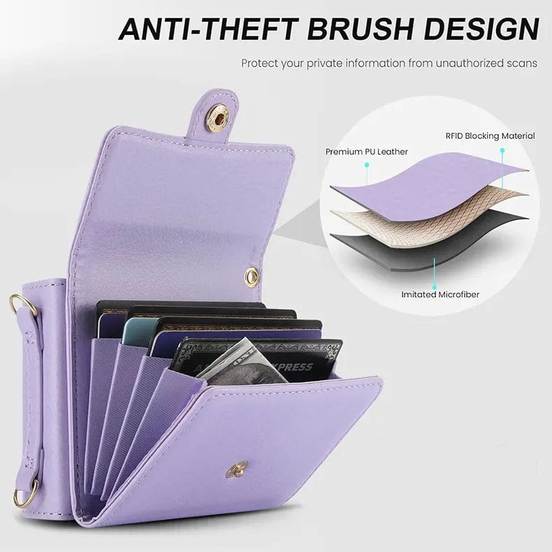 Crossbody Strap PU Leather Case for Samsung Z Flip6