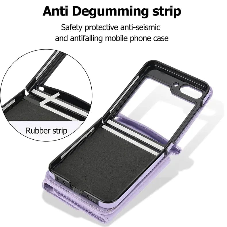 Crossbody Strap PU Leather Case for Samsung Z Flip6